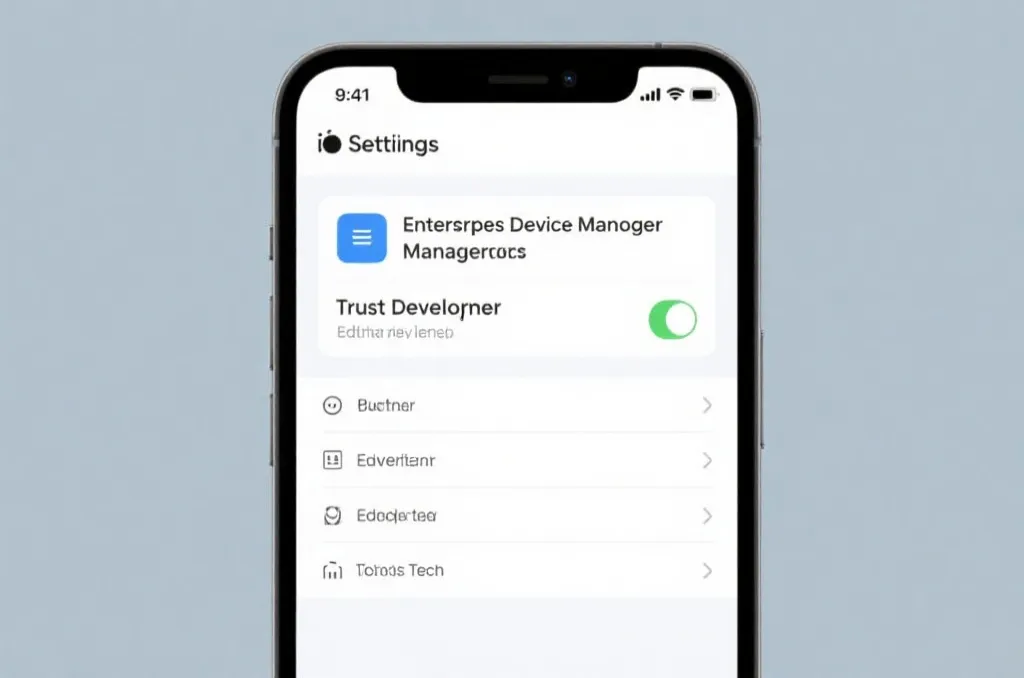 iOS系统设置中信任企业级开发者步骤演示图